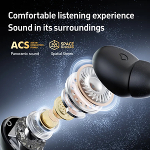 Auricolari Bluetooth M83 con Capsula Spaziale Trasparente, Cancellazione del Rumore, Custodia LED Placcata, Bassi Potenti, Wireless - Product Image 2
