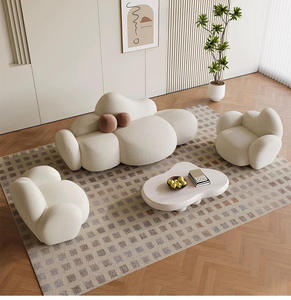 Nordic Style Rectangle Shaped <b>Sofa</b> Chair with Sponge Filling Apartment-Friendly Fabric Covered Living Room Furniture - Product Image 6