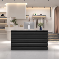 Mostrador de Recepción Moderno y Lujoso en Color Negro para Tienda de Ropa, Oficina, Salón, Comercial, en Oferta