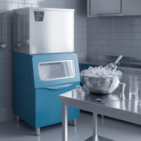 Machine à glaçons commerciale automatique en acier inoxydable pour restaurants, bars et salons de thé