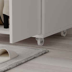 Tủ giày lớn có bánh xe bằng gỗ 2 cửa cao giá lưu trữ giày 7 kệ có thể điều chỉnh tủ cho văn phòng và gia đình - Product Image 5