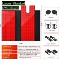 Couverture Laser AQSHE 6 longueurs d'onde 630 660 830 850 940 1064nm, Thérapie par Lumière Rouge LED, Lit Infrarouge Triple 7896 Puces, Pod Corporel Complet