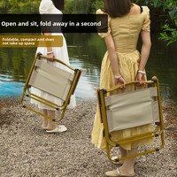 Chaise de camping moderne d'extérieur avec accoudoirs et dossier pliables, cadre en alliage d'aluminium - Légère pour la randonnée, la plage, la pêche, les pique-niques