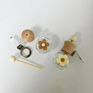 Glass Perfume <strong>Car</strong> <strong>Diffuser</strong> 5ml 8ml 10ml Hot Sale Bottle Glass <strong>Car</strong> Perfume Bottle with Black Wooden Cap Metal <strong>Clip</strong> - Product Image 3