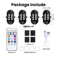 Lampu Strobo LED Nirkabel New Hopstyling 2/4/6pcs dengan Remote Control 12V 9W untuk Mobil, Motor, Drone, Skuter Anti-tabrakan