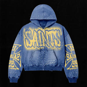 เสื้อฮู้ดดี้สตรีทแวร์แบบยูนิเซ็กซ์สำหรับฤดูใบไม้ร่วง คุณภาพสูง พิมพ์ลายตามสั่ง มีกระเป๋า ผ้าเฟรนช์เทอร์รี่หนา 350 กรัม ผ้าฝ้าย 100% ทรงโอเวอร์ไซส์ - Product Image 1