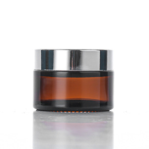 Tarros de viaje rellenables, herméticos y a prueba de fugas, de vidrio marrón oscuro, con base de madera, forma cilíndrica, para crema o base, serigrafiados. - Product Image 3