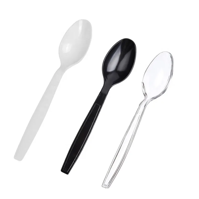 Individually wrapped cutlery disposable ice cream spoon silverware soupspoon coffee tea spoon white ps plastic spoons
