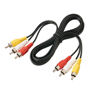 Câble Composite Audio Vidéo RCA 3 Mâle à 3 Mâle Câble AV RCA pour TV Magnétoscope DVD Projecteur Amplificateur Haut-Parleur