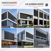 Volets de ventilation à lame plate modernes, écologiques, en alliage d'aluminium architectural OEM