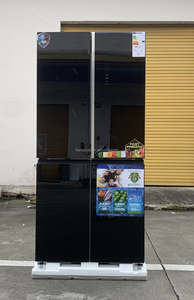 Kulkas Pintu Kaca Hitam 631L <span class=keywords><strong>French</strong></span> Door 4 Pintu Display Kelas A Inverter Hemat Energi Pendingin Udara Pembekuan Cepat 220v Oem - Product Image 3
