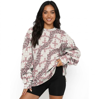 Sweat-shirts à capuche décontractés surdimensionnés pour femmes, motif oiseau Iwa Hawaï, col rond, épaules tombantes, vente en gros