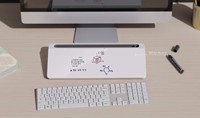 Tableau en verre effaçable à sec de bureau blanc en gros Tableau blanc effaçable à sec avec rangement pour le bureau et la maison Support de clavier et sous-main de bureau