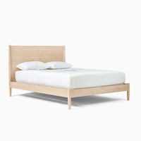 Lit double moderne en bois massif en chêne lit queen size cadre de lit de chambre à coucher en option couleur bois massif pour la maison