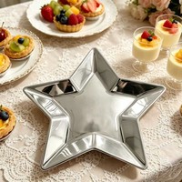 Assiette de présentation étoile irrégulière contemporaine en plastique PP pigmenté de luxe, durable, directement de l'usine, pour fêtes