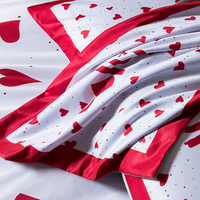 Ensemble de literie en polyester floral écologique 300tc, 4 pièces, avec logo personnalisé, lavable en machine, pour la maison, l'hôtel, les mariages