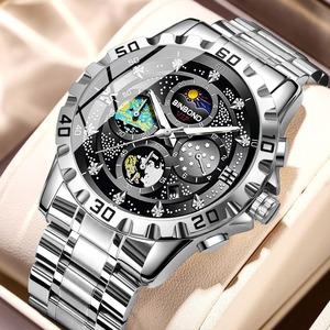 Van Gogh Montres à quartz pour hommes Exquis Starry Sky Design Étanche Lumineux Affichage de la date Petit Trois Broches Fashion Crystal Steel - Product Image 3