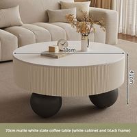 Table basse moderne ronde en pierre frittée, ensemble de tables basses pour salon, petit appartement, mobilier de maison