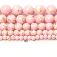 Perles en pierre naturelle en gros, perles rondes en coquillages et turquoises colorées, en vrac avec fil pour la fabrication de bijoux, la broderie et la création de bracelets