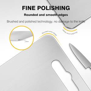 Wholesale 2025 High Quality Metal Chopping Board 304 Stainless Steel Cutting Titanium for Kitchen - Product Image 3