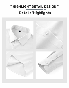 Camicie Formali da Uomo per Primavera, Monopetto, Asciugatura Rapida, Traspiranti, Antipiega, Antipilling, Ecologiche, Camicia in <span class=keywords><strong>Lana</strong></span> ODM - Product Image 6