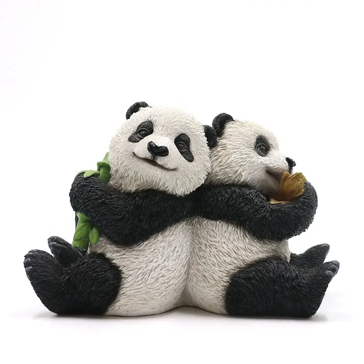 China Fabrik niedlichen Garten figuren Dekor Tierharz Panda, Tierharz Handwerk Panda Statue Skulptur %