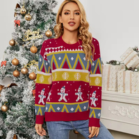 Vente en gros 2024 Pull de Noël moche personnalisé Pull en tricot vintage Ugly Cachemire Tenue de Noël Chandails tricotés pour femmes