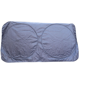 Pare-neige pliable carré en tissu argenté à double anneau, couleur unie, type carte, pour pare-brise de voiture, ajustement standard - Product Image 1