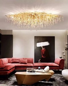 Lustre <span class=keywords><strong>en</strong></span> <span class=keywords><strong>cristal</strong></span> de luxe pour salle à manger, nouveau <span class=keywords><strong>luminaire</strong></span> de plafond <span class=keywords><strong>en</strong></span> aluminium pour villa, art, goutte d'eau, avec lumières suspendues <span class=keywords><strong>en</strong></span> forme de branche d'arbre - Product Image 5