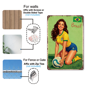 Plaque en fer blanc vintage rétro Champion du Monde de Football, avec impression par sublimation UV personnalisée, pour décoration murale sur le thème du football, cadeau ou affiche pour pub - Product Image 5