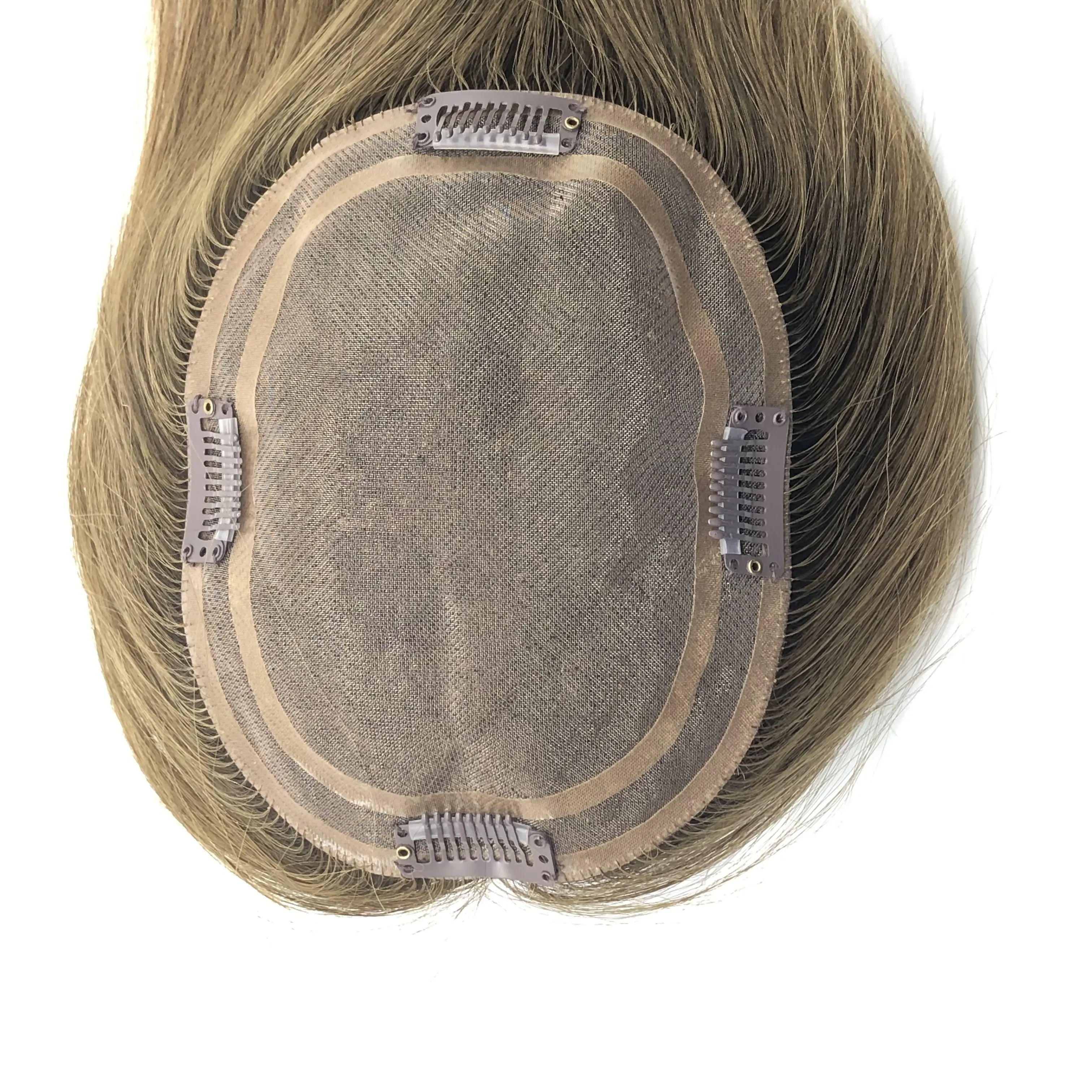 XF ujung rambut manusia Eropa, penutup penuh buatan tangan dasar sutra untuk wanita 2024