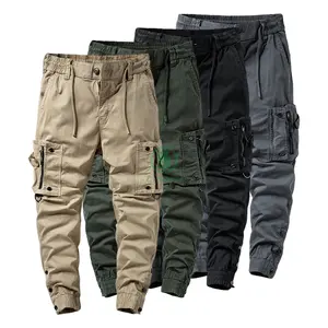 Wholesale new design fashion men's casual pants multi-pockets pants cotton new pants youth men's trousers