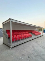 Tribunes sportives à structure de conteneur de 40 pieds avec toit solide et arrière de 40 pieds et 20 pieds pour les boîtes de sport.