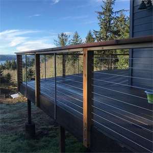 Rampes de câble métallique en acier inoxydable minimalistes modernes pour la protection d'<span class=keywords><strong>escalier</strong></span> de pont extérieur pour les hôtels avec tension horizontale - Product Image 6