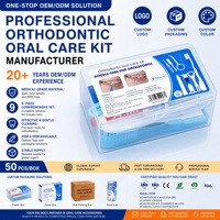 Perlengkapan Perawatan Gigi Ortodontik Profesional Portabel Set Pembersih Behel Gigi untuk Perjalanan Sikat Gigi Lipat Sikat Interdental