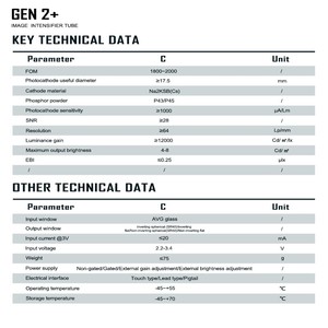 Tubo Intensificatore d'Immagine Q4-A+ GEN2+ FOM1800-2000 64LP/mm 8 Livelli <span class=keywords><strong>di</strong></span> Luminosità Catodo Na2KSB Guadagno 10000 Cd//lx per Visione Notturna - Product Image 5