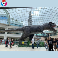 Modèle de T-Rex animatronique géant de 18 m, réaliste, taille réelle, statue de dinosaure Tyrannosaurus Rex pour attraction de centre commercial