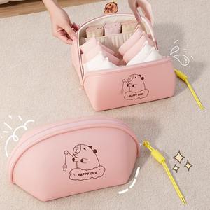 Sac de voyage cosmétique Happy Life, rectangulaire, grande capacité, organiseur de produits de toilette pour voyage, sac de rangement portable pour maquillage - Product Image 1