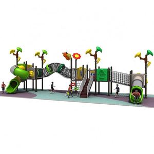 Professional <b>Large</b> Outdoor Playground Climbing Rope Tunnel With Plastic <b>Slides</b> for Sale - Product Image 1