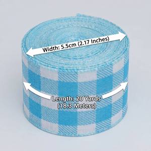 CHANG YUAN 5,5cm 20 Yards Kariertes Polyesterband für Weihnachtsbaum, Kranz, Geschenk, Schleife, Festliche Bauernhaus-Dekoration - Product Image 6