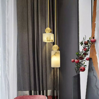 Lampe suspendue en albâtre espagnol en laiton, éclairage de décoration de restaurant moderne simple, marbre naturel, cuivre, lampe de chevet intérieure