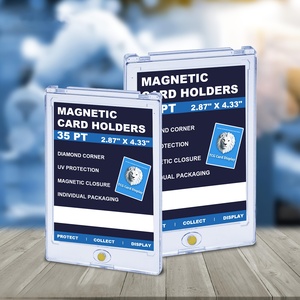 Lot de 25 porte-cartes magnétiques à une touche, étuis de rangement rigides en plastique pour collection de cartes de sport, football, baseball - Product Image 4