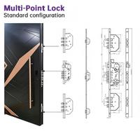 Porte pivotante extérieure décorative en aluminium EOKO, avec finition bois personnalisée, pour entrée principale sécurisée des maisons américaines