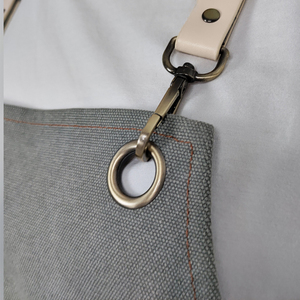 เข็มขัดหนังแท้ <span class=keywords><strong>HEYUAN</strong></span> TEXUPDAY สำหรับผู้ชาย พร้อมผ้ากันเปื้อนผ้าแคนวาสสีเทา มีกระเป๋าและห่วงแขวน - Product Image 5