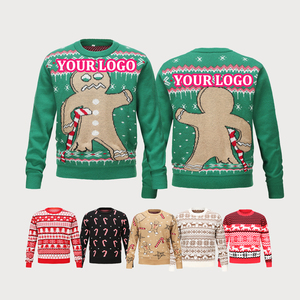 Custom <strong>Mens</strong> <strong>Christmas</strong> Sweater Jacquard Knitted Pullover Knitwear <strong>Jumper</strong> Crew Neck Ugly <strong>Christmas</strong> Custom Knit Sweater - Product Image 1