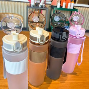 Frosted Travel Water <b>Bottle</b> 530ml Pop-<b>Up</b> Lid Portable Outdoor Sports Student Plastic Cup - Product Image 2