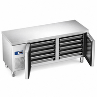 Table de travail réfrigérée commerciale en acier inoxydable pour boulangerie, avec insert pour plaque de cuisson, refroidissement par air, 1200/1500/1800mm, refroidissement par air