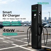Estación de Carga para Vehículos Eléctricos de 44kW CA, Tipo Piso, para Hoteles y Centros Comerciales, con Doble Conector