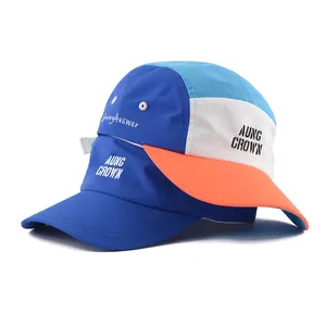 Oem Custom Design Uw Eigen Logo 5 Panel Mannen Vrouwen Hardlopen Sport Gorras Cap Nylon Hoed