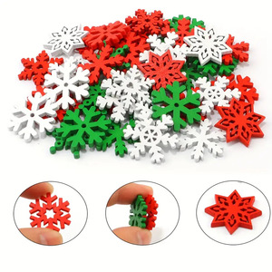Adornos Navideños de <span class=keywords><strong>Madera</strong></span> con Copos de Nieve Coloridos, Hechos a Mano, para Decorar Árboles y Bolas de <span class=keywords><strong>Navidad</strong></span> - Product Image 4